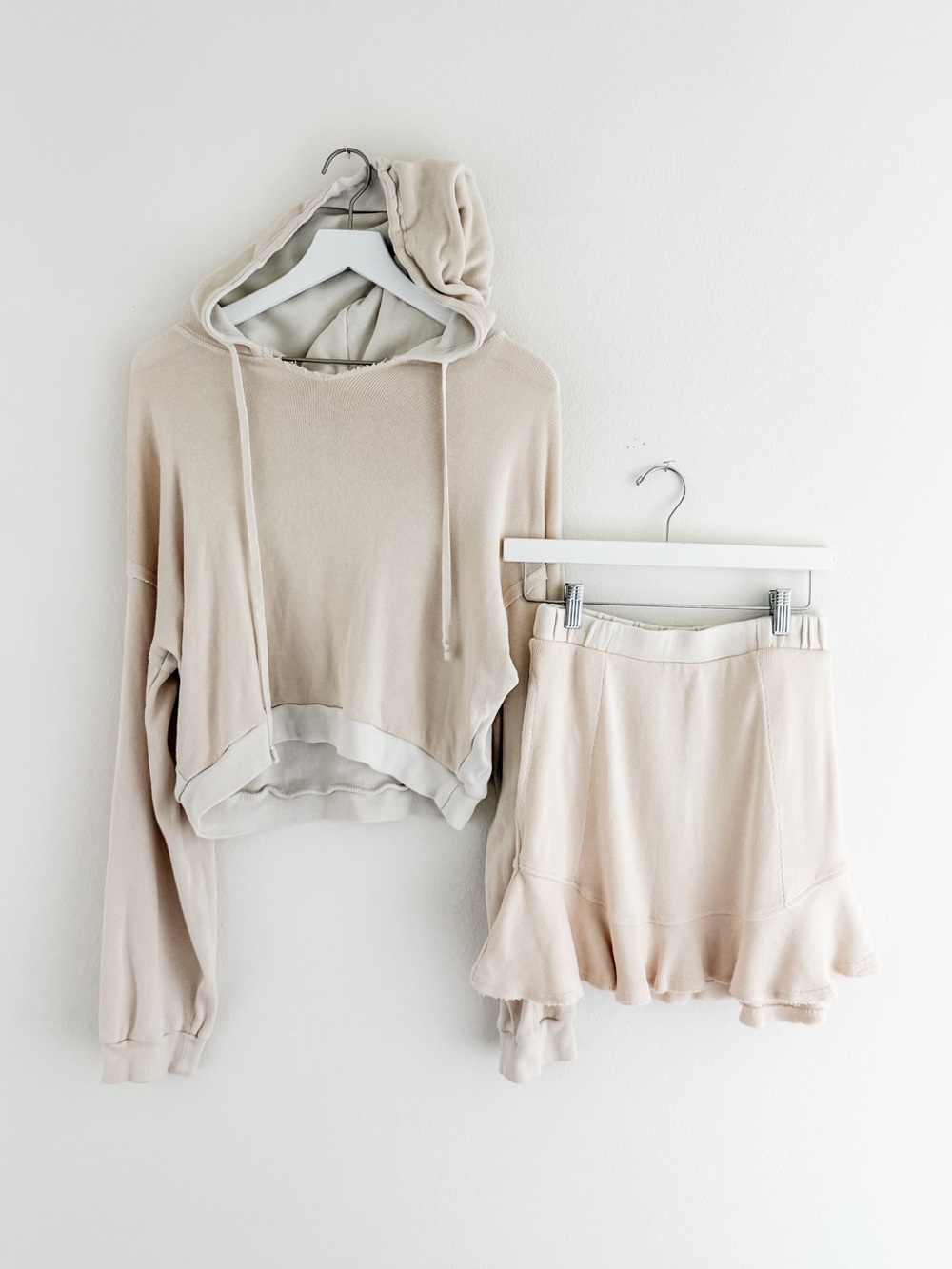 Free people beach matching hoodie and skirt set size xs